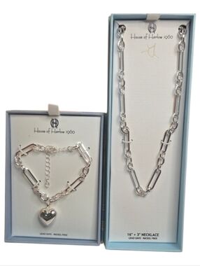 🩶🔹️House of Harlow 🔹️1960 Silver Chain 16in Necklace And Bracelet Set